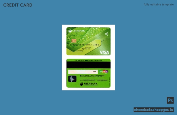 Beispielvorschau der russischen Sberbank Visa-Kreditkarte